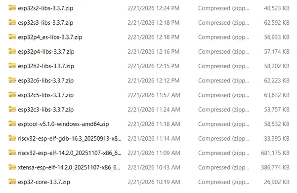 File depedency esp32