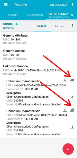Gambar download karakteristik dengan mengaktifkan notify