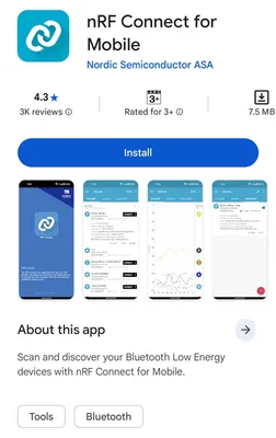 Gambar aplikasi nRF Connect